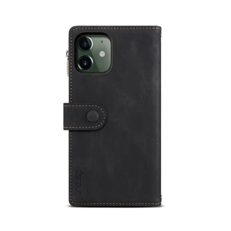Retro Frosted Horizontal Flip Leather Case with Holder & Card Slot & Wallet & Zipper Pocket & Lanyard For iPhone 12