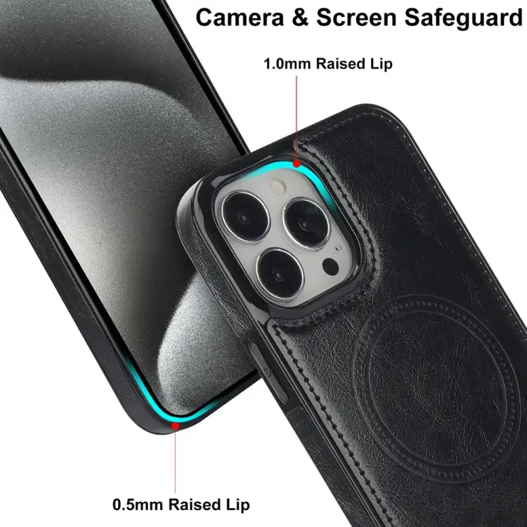 Retro Leather Invisible Stand MagSafe Phone Case For iPhone 15 Pro Max For iPhone 15 Pro For iPhone 15 Plus - Apple