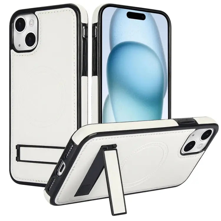 Retro Leather Invisible Stand MagSafe Phone Case For iPhone 15 Pro Max For iPhone 15 Pro For iPhone 15 Plus