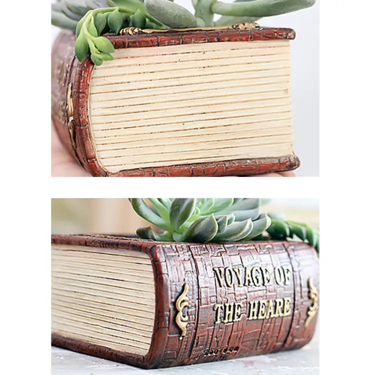 Retro Literature Book Pots Multi-meat Plant Bonsai Micro-landscape Vintage Book Flower Pot Planter for Flower Cacti