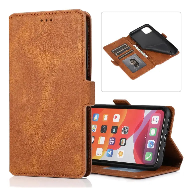 Retro Magnetic Closing Clasp Horizontal Flip Leather Case with Holder & Card Slots & Photo Frame & Wallet For iPhone 11