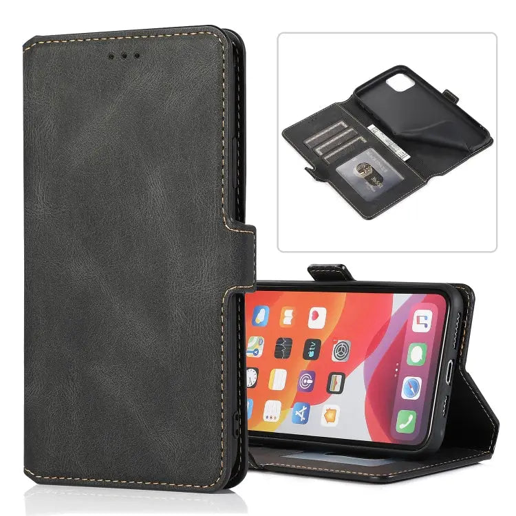Retro Magnetic Closing Clasp Horizontal Flip Leather Case with Holder & Card Slots & Photo Frame & Wallet For iPhone 11