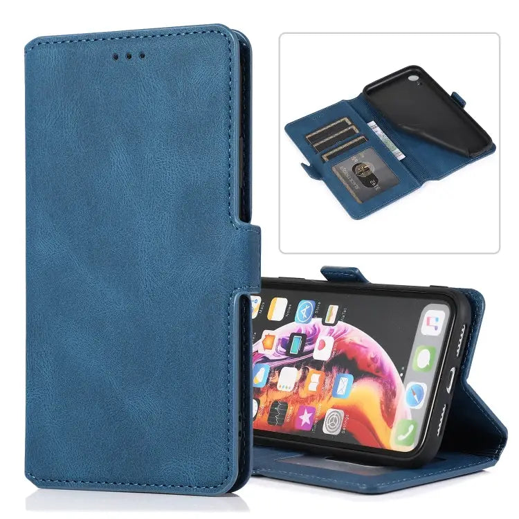 Retro Magnetic Closing Clasp Horizontal Flip Leather Case with Holder & Card Slots & Photo Frame & Wallet For iPhone XR