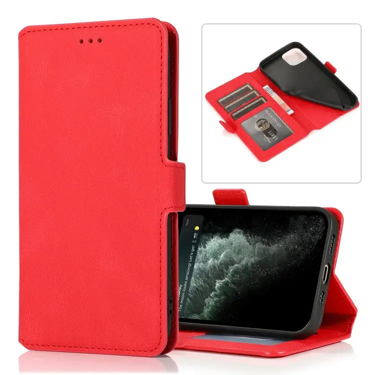 Retro Magnetic Closing Clasp Horizontal Flip Leather Case with Holder & Card Slots & Photo Frame & Wallet For iPhone 13