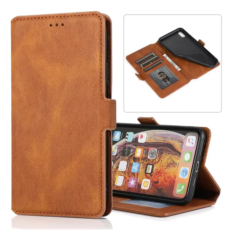 Retro Magnetic Closing Clasp Horizontal Flip Leather Case with Holder & Card Slots & Photo Frame & Wallet For iPhone 11