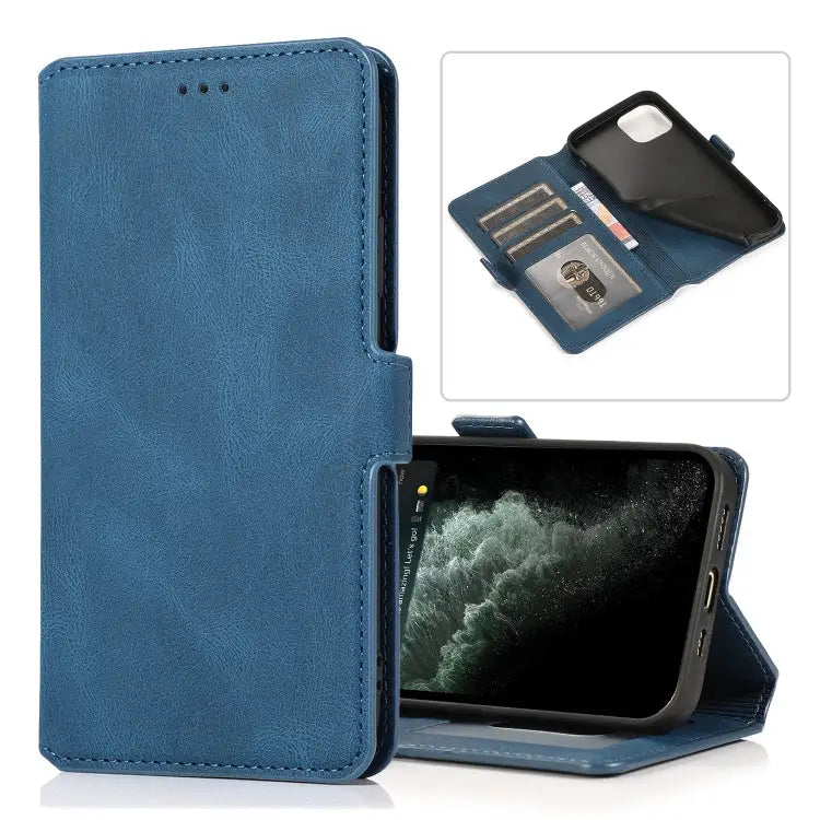 Retro Magnetic Closing Clasp Horizontal Flip Leather Case with Holder & Card Slots & Photo Frame & Wallet For iPhone 13