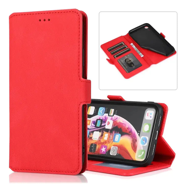 Retro Magnetic Closing Clasp Horizontal Flip Leather Case with Holder & Card Slots & Photo Frame & Wallet For iPhone XR