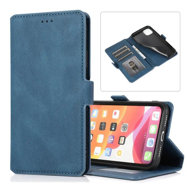 Retro Magnetic Closing Clasp Horizontal Flip Leather Case with Holder & Card Slots & Photo Frame & Wallet For iPhone 11