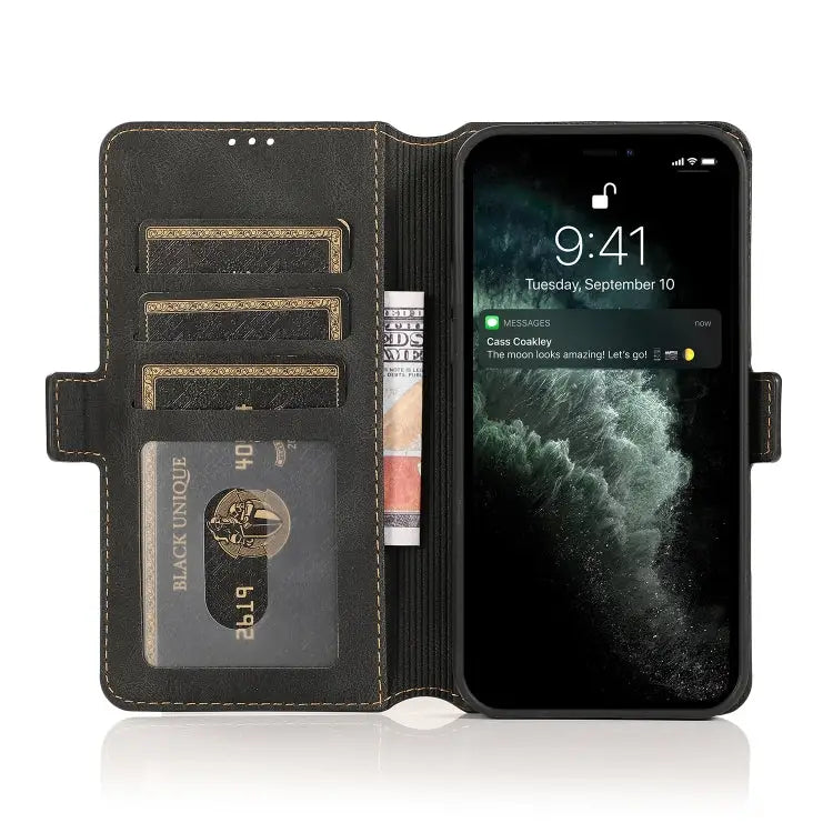 Retro Magnetic Closing Clasp Horizontal Flip Leather Case with Holder & Card Slots & Photo Frame & Wallet For iPhone 13