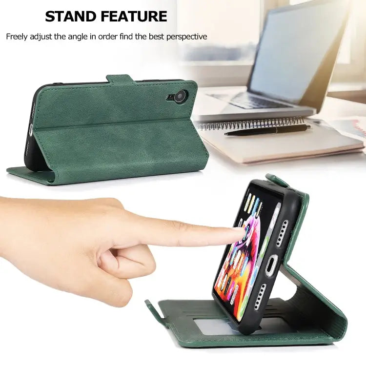 Retro Magnetic Closing Clasp Horizontal Flip Leather Case with Holder & Card Slots & Photo Frame & Wallet For iPhone XR