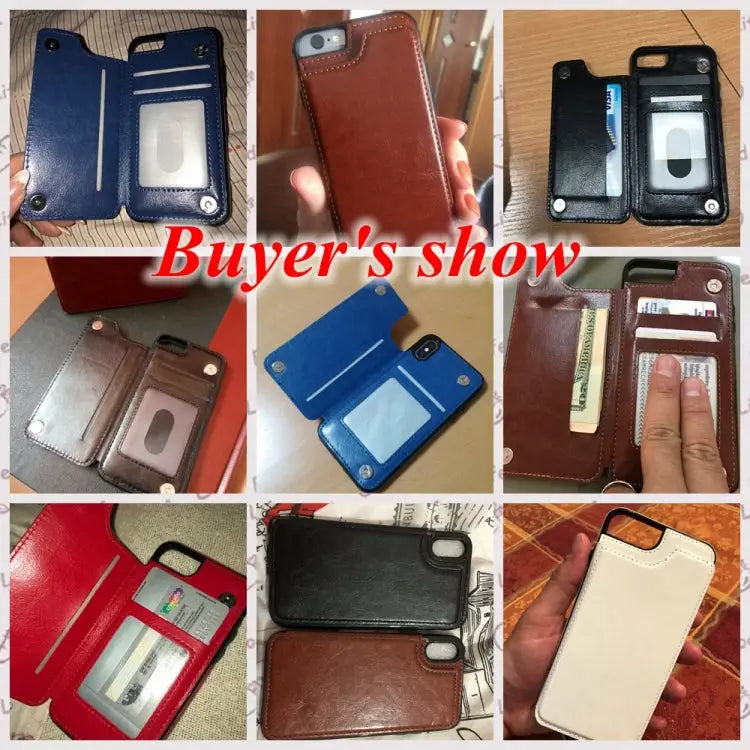Retro PU Leather Case Multi Card Holders Phone Cases for iPhone 6 Plus & 6s Plus