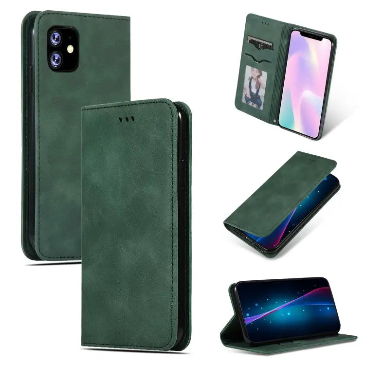 Retro Skin Feel Business Magnetic Horizontal Flip Leather Case for iPhone XIR 2019 For iPhone 11 - For iPhone 11 / Army