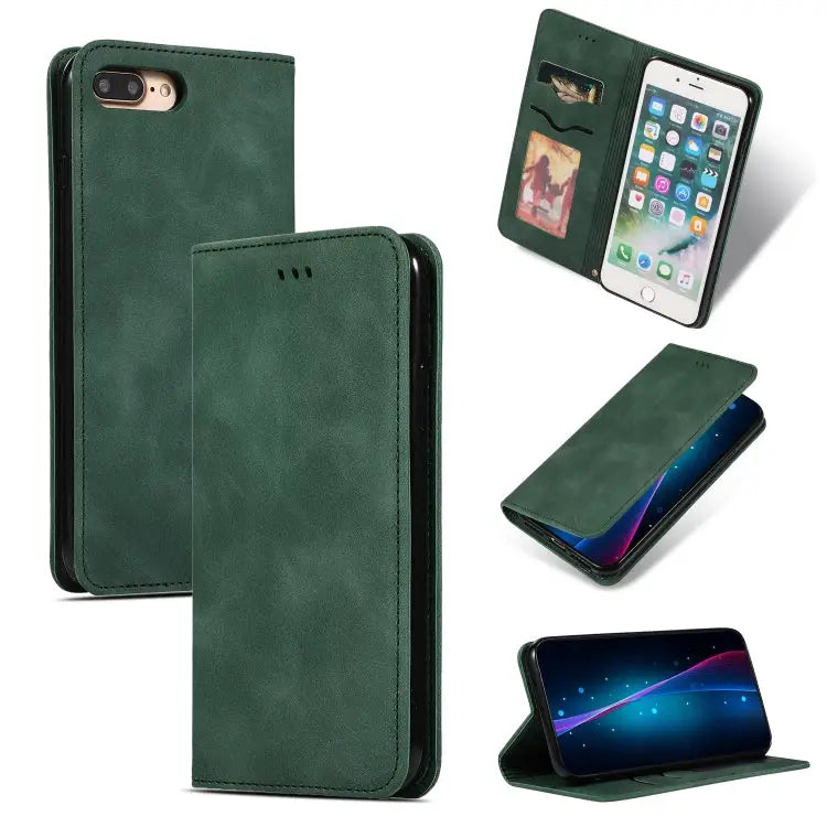 Retro Skin Feel Business Magnetic Horizontal Flip Leather Case for iPhone 8 Plus / 7 Plus For iPhone 8 Plus - Apple