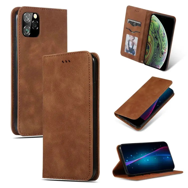 Retro Skin Feel Business Magnetic Horizontal Flip Leather Case for iPhone XI MAX 2019 For iPhone 11 Pro Max