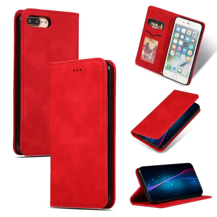 Retro Skin Feel Business Magnetic Horizontal Flip Leather Case for iPhone 8 Plus / 7 Plus For iPhone 8 Plus