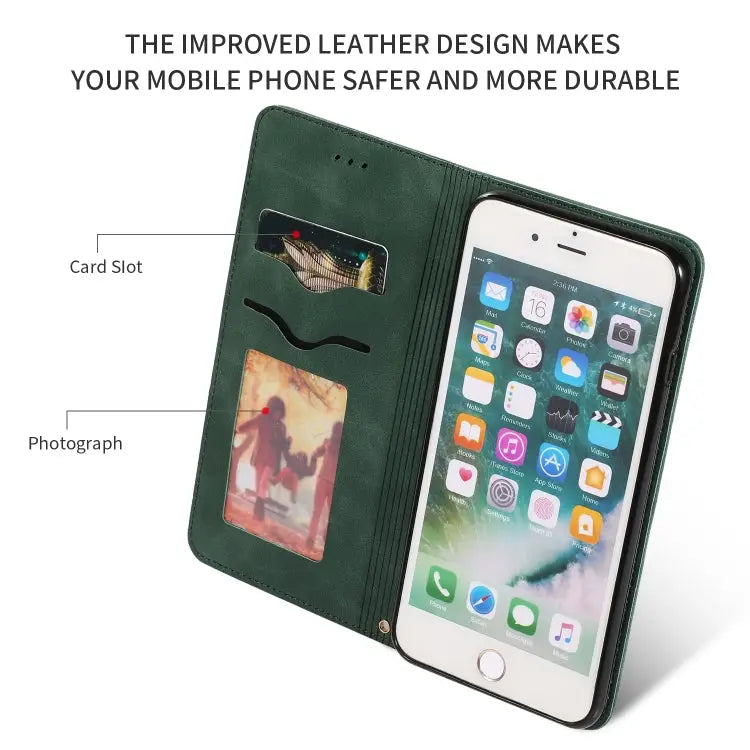 Retro Skin Feel Business Magnetic Horizontal Flip Leather Case for iPhone 8 Plus / 7 Plus For iPhone 8 Plus - Apple