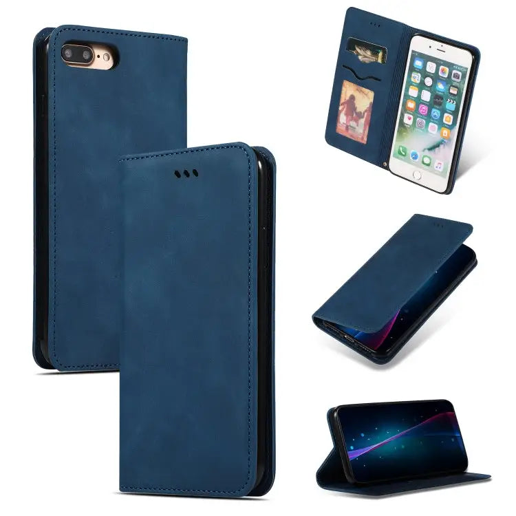 Retro Skin Feel Business Magnetic Horizontal Flip Leather Case for iPhone 8 Plus / 7 Plus For iPhone 8 Plus