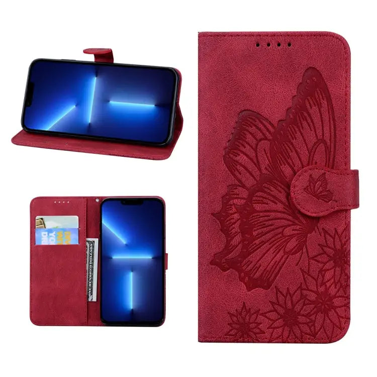 Retro Skin Feel Butterflies Embossing Horizontal Flip Leather Case with Holder & Card Slots & Wallet For iPhone 13 mini