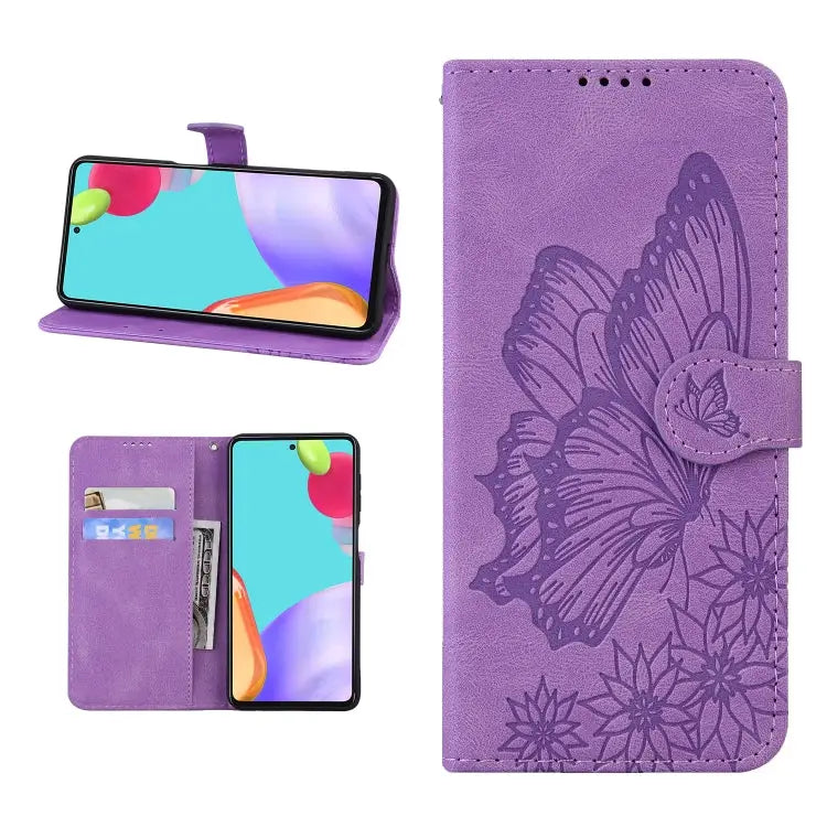 Retro Skin Feel Butterflies Embossing Horizontal Flip Leather Case with Holder & Card Slots & Wallet For iPhone 13 mini