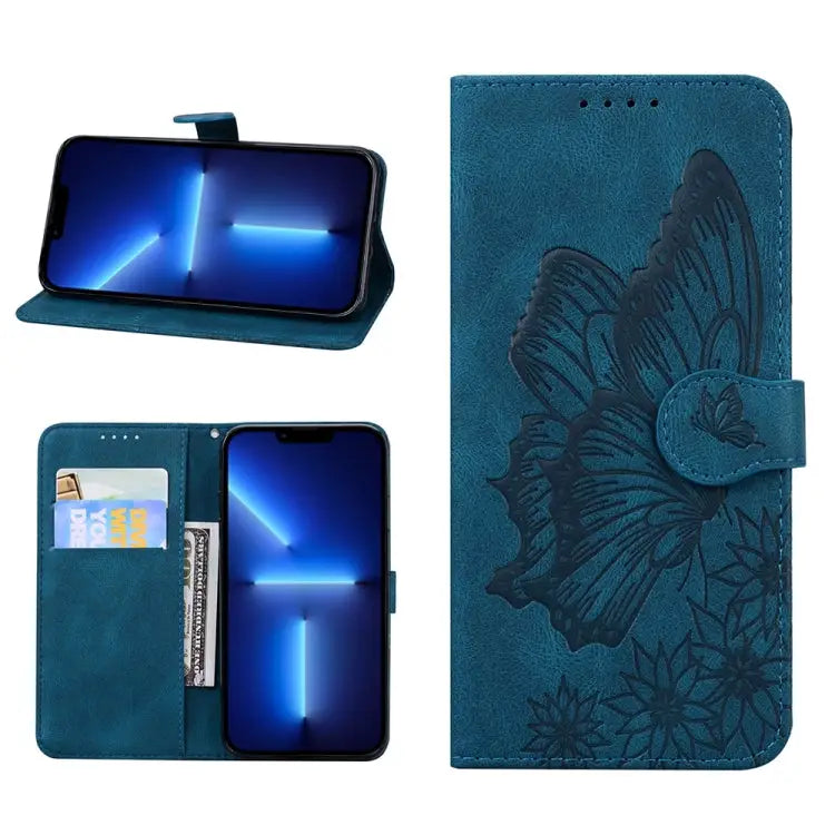 Retro Skin Feel Butterflies Embossing Horizontal Flip Leather Case with Holder & Card Slots & Wallet For iPhone 13 mini