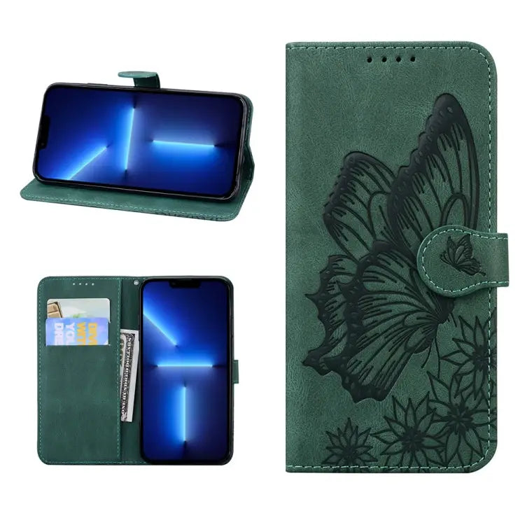 Retro Skin Feel Butterflies Embossing Horizontal Flip Leather Case with Holder & Card Slots & Wallet For iPhone 13 mini