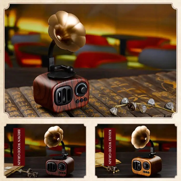 Retro Wood Portable Mini Bluetooth Speaker Wireless Loudspeaker Outdoor Speaker Sound System TF FM Radio Music