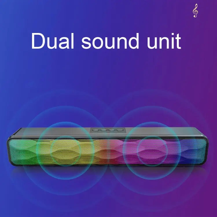 RGB Colorful Lighting Effect Desktop Long USB Wireless Bluetooth Speaker Q6 - Q6 - Apple Accessories