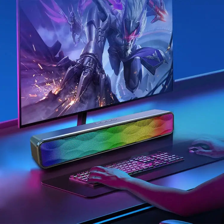 RGB Colorful Lighting Effect Desktop Long USB Wireless Bluetooth Speaker Q6 - Q6 - Apple Accessories