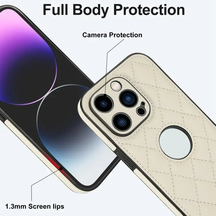Rhombic Leather Back Cover Phone Case For iPhone 12 Pro Max For iPhone 12 Pro - Apple Accessories
