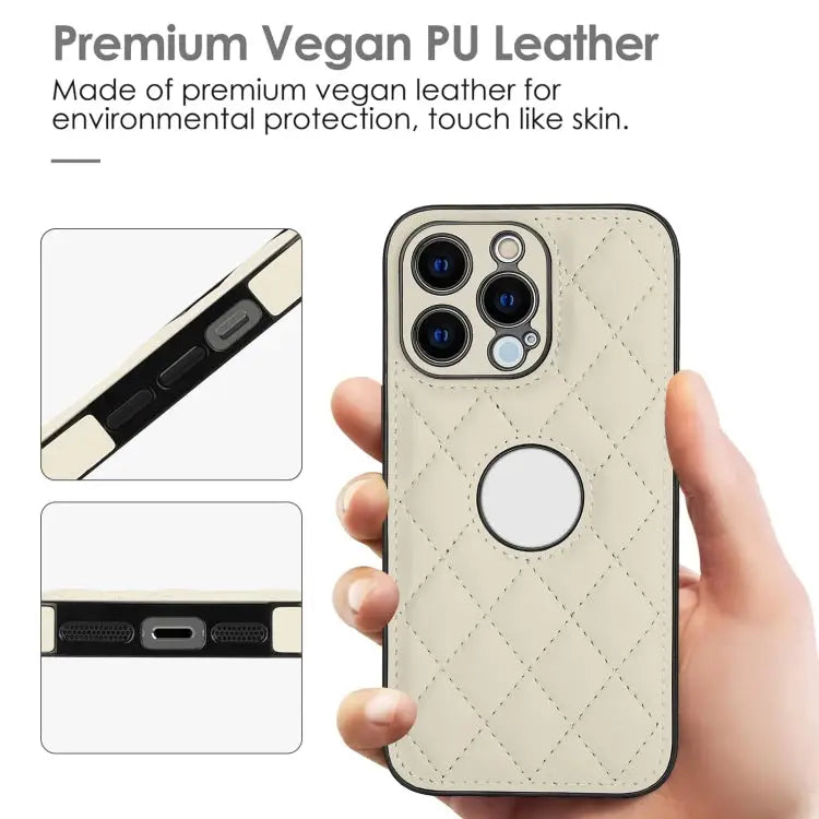 Rhombic Leather Back Cover Phone Case For iPhone 13 Pro For iPhone 13 For iPhone 12 - Apple Accessories