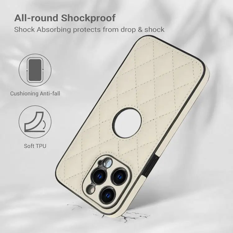 Rhombic Leather Back Cover Phone Case For iPhone 13 Pro For iPhone 13 For iPhone 12 - Apple Accessories