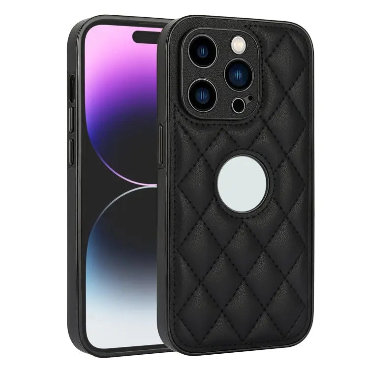Rhombic Leather Back Cover Phone Case For iPhone 14 Pro For iPhone 14 Pro Max For iPhone 13 Pro Max - For iPhone 14 Pro