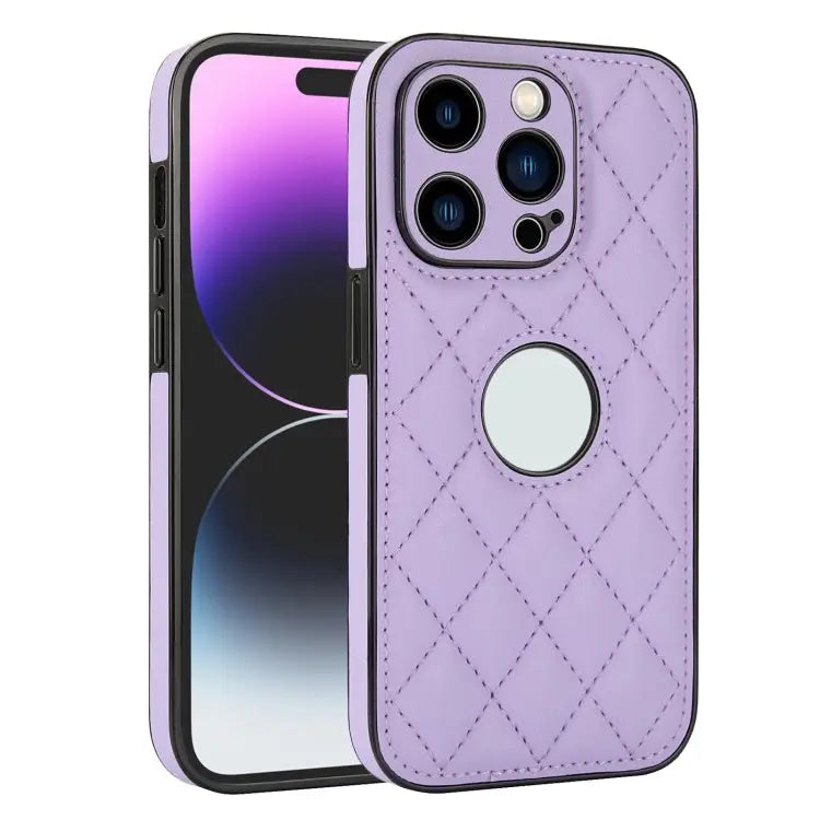 Rhombic Leather Back Cover Phone Case For iPhone 14 Pro For iPhone 14 Pro Max For iPhone 13 Pro Max - For iPhone 14 Pro