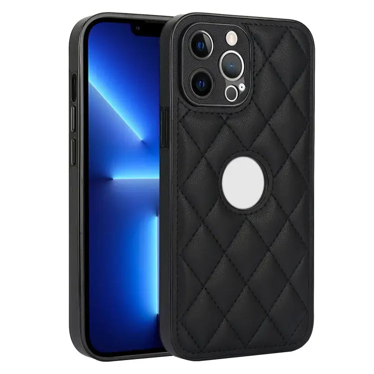 Rhombic Leather Back Cover Phone Case For iPhone 14 Pro For iPhone 14 Pro Max For iPhone 13 Pro Max - For iPhone 13 Pro