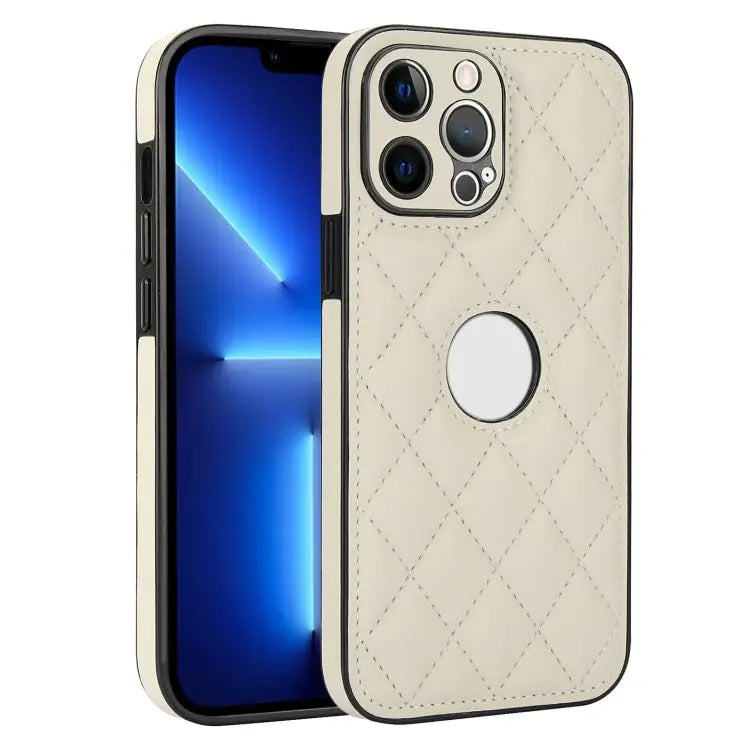 Rhombic Leather Back Cover Phone Case For iPhone 14 Pro For iPhone 14 Pro Max For iPhone 13 Pro Max - For iPhone 13 Pro