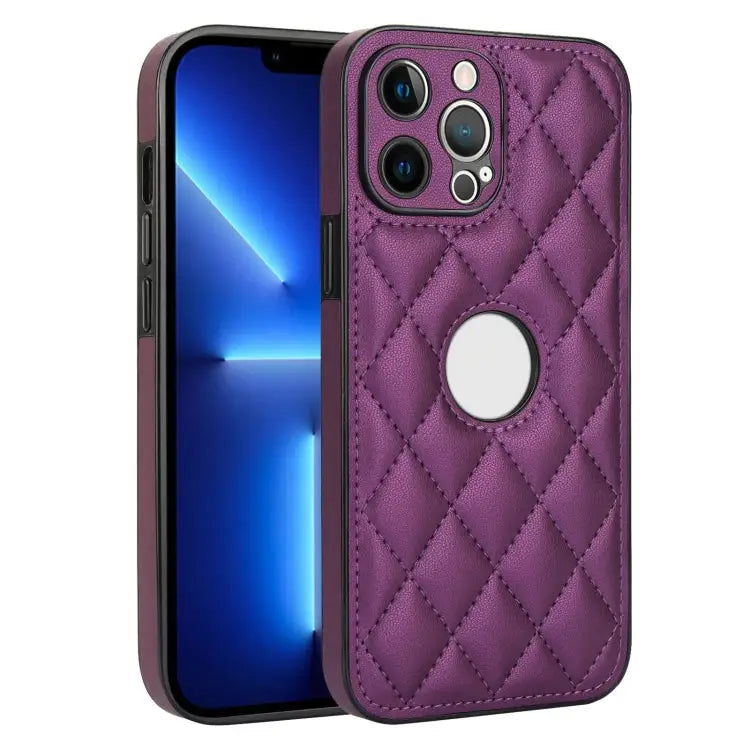 Rhombic Leather Back Cover Phone Case For iPhone 14 Pro For iPhone 14 Pro Max For iPhone 13 Pro Max - For iPhone 13 Pro