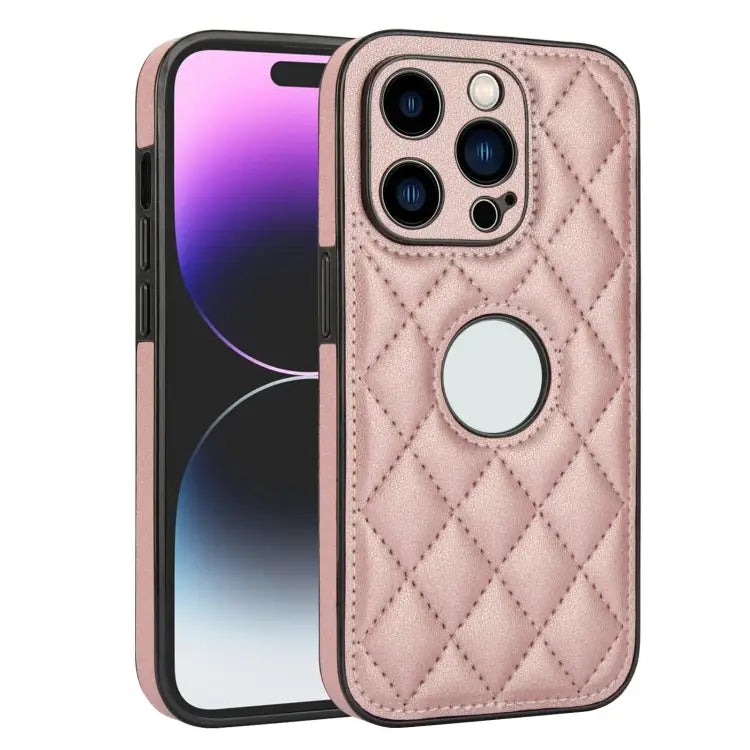 Rhombic Leather Back Cover Phone Case For iPhone 14 Pro For iPhone 14 Pro Max For iPhone 13 Pro Max - For iPhone 14 Pro