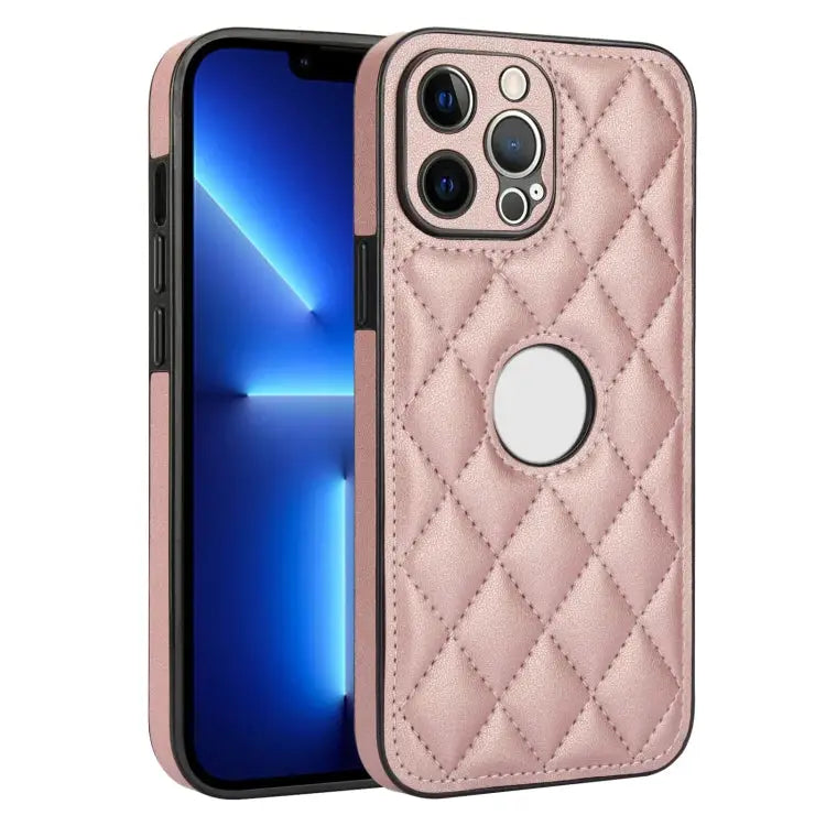 Rhombic Leather Back Cover Phone Case For iPhone 14 Pro For iPhone 14 Pro Max For iPhone 13 Pro Max - For iPhone 13 Pro