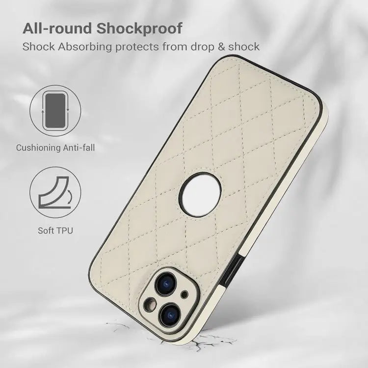 Rhombic Leather Back Cover Phone Case For iPhone 15 For iPhone 14 Plus For iPhone 14 - Apple Accessories