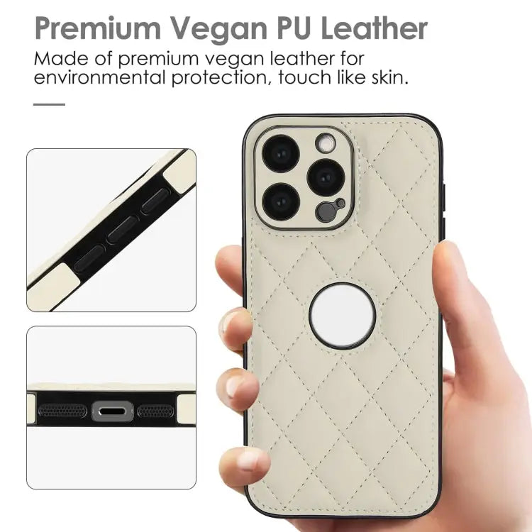 Rhombic Leather Back Cover Phone Case For iPhone 15 Pro Max For iPhone 15 Pro For iPhone 15 Plus - Apple Accessories