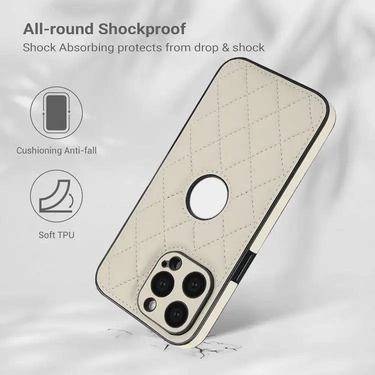 Rhombic Leather Back Cover Phone Case For iPhone 15 Pro Max For iPhone 15 Pro For iPhone 15 Plus - Apple Accessories