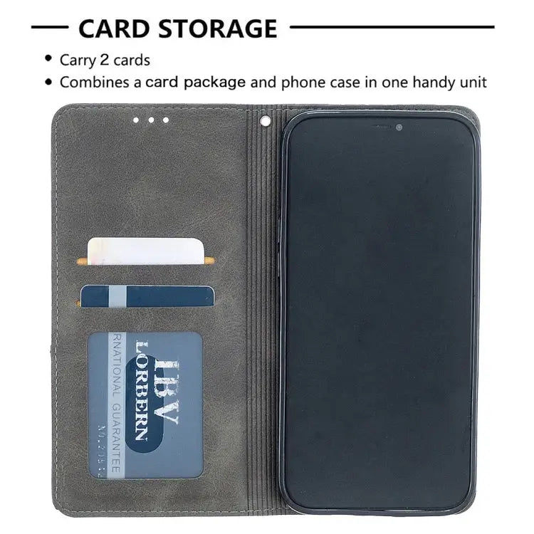 Rhombus Texture Horizontal Flip Magnetic Leather Case with Holder & Card Slots For iPhone 12 Pro Max - Apple Accessories