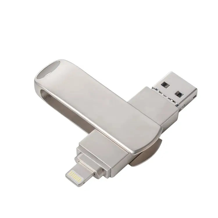 Richwell 3 in 1 128G Micro USB + 8 Pin + USB 3.0 Metal Rotating Push-pull Flash Disk with OTG Function 128G - 128G