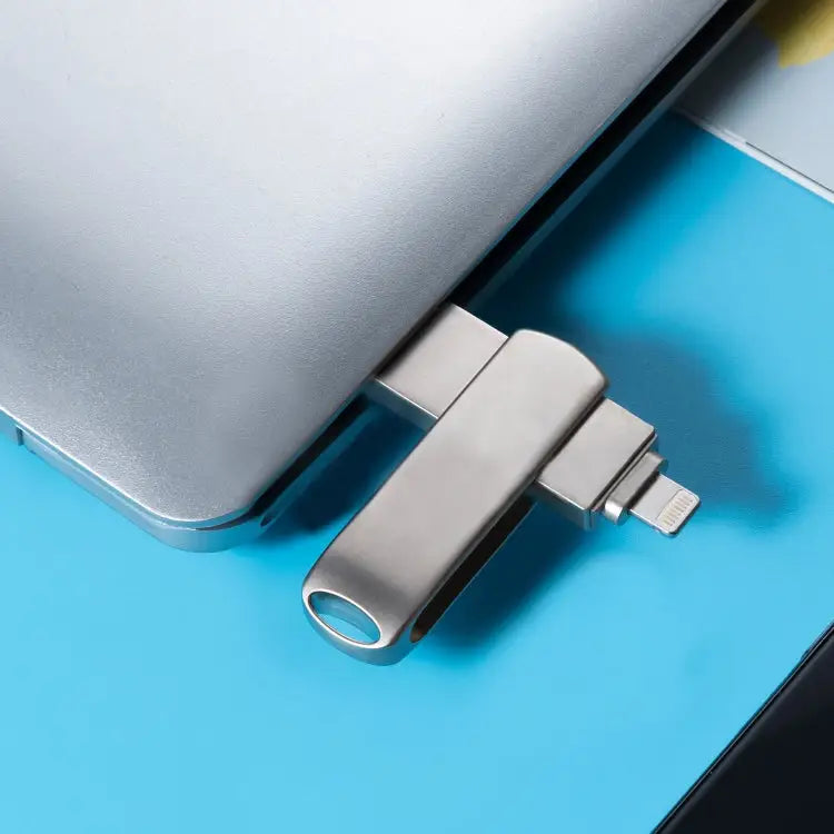 Richwell 3 in 1 16G Micro USB + 8 Pin + USB 3.0 Metal Rotating Push-pull Flash Disk with OTG Function 16G - 16G