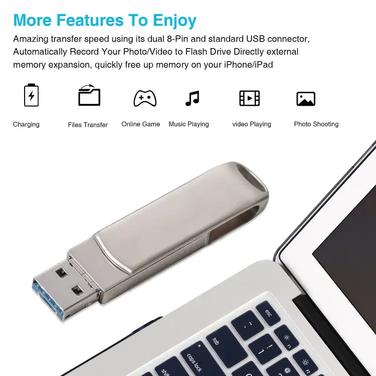 Richwell 3 in 1 64G Micro USB + 8 Pin + USB 3.0 Metal Rotating Push-pull Flash Disk with OTG Function 64G - 64G