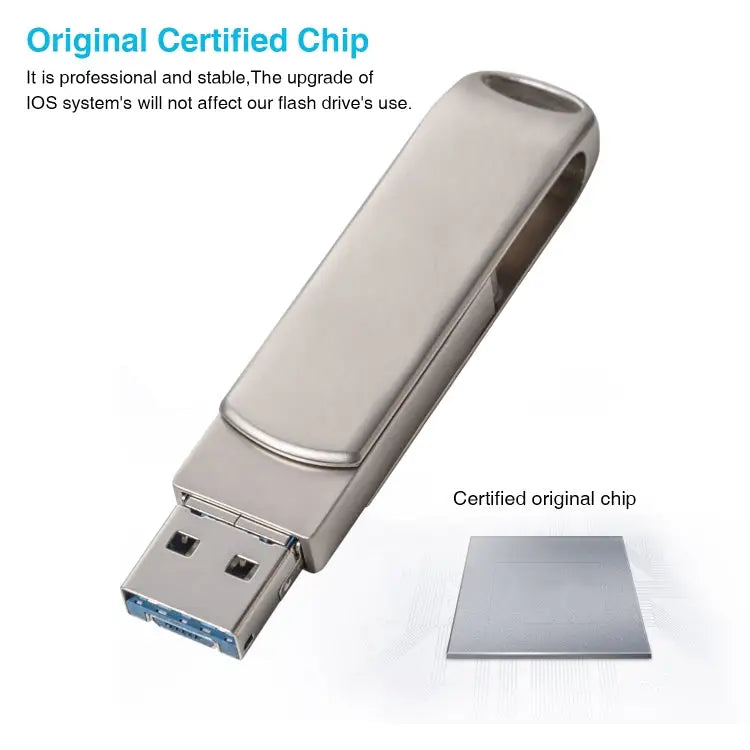 Richwell 3 in 1 64G Micro USB + 8 Pin + USB 3.0 Metal Rotating Push-pull Flash Disk with OTG Function 64G - 64G
