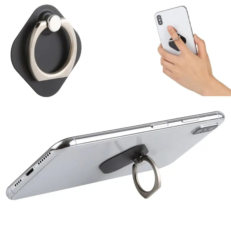 Ring Phone Metal Holder for iPad iPhone Galaxy Huawei Xiaomi LG HTC and Other Smart Phones - Black