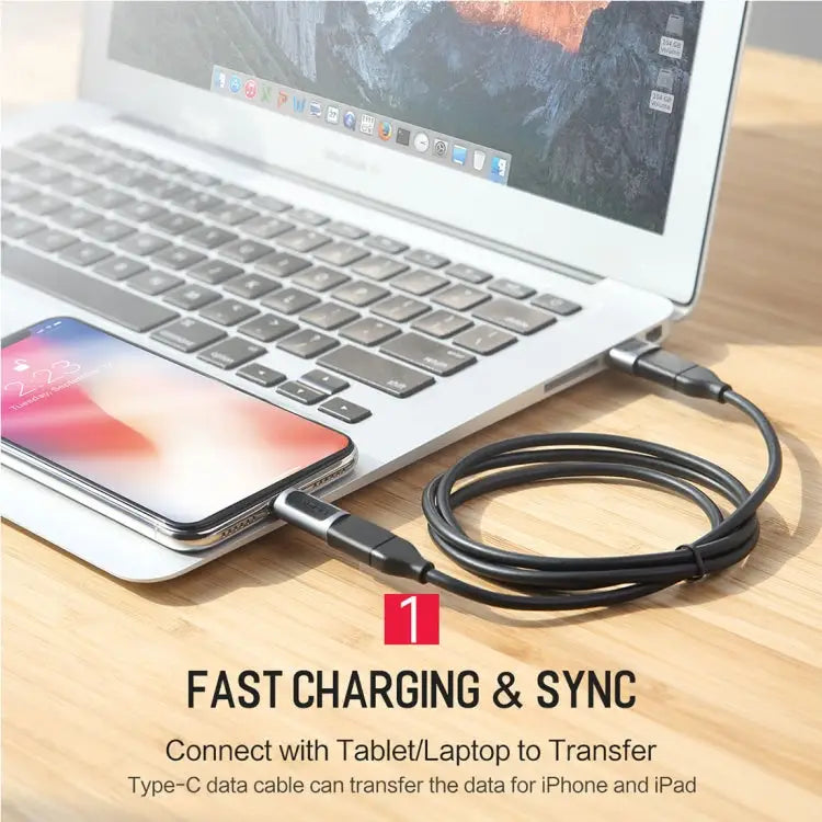 ROCK 2.1A Portable USB-C/Type-C to 8 Pin Audio Converter Earphone Adapter