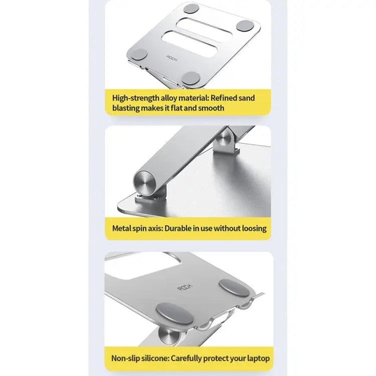 ROCK RPH0972 Aluminum Alloy Liftable Laptop Cooling Bracket - Apple Accessories