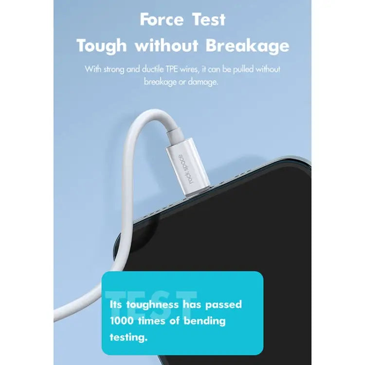 ROCK Space Z19 PD 20W 3A USB-C / Type-C to 8 Pin Fast Charging TPE Data Cable Cable Length: 1m - Z19